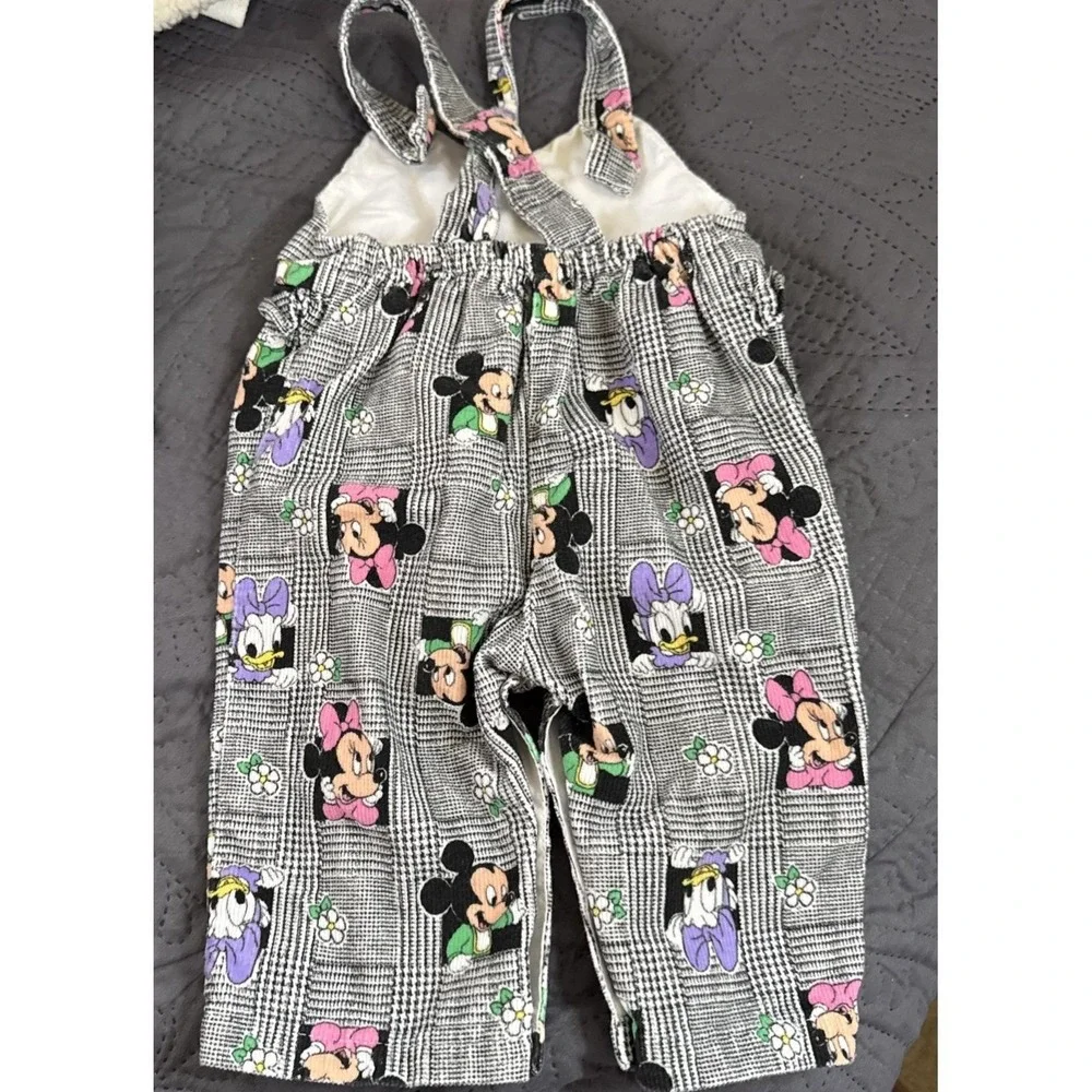 Vintage Mickey & friends Disney Characters Adorable Baby Overalls & Shirt 0-6 Mo